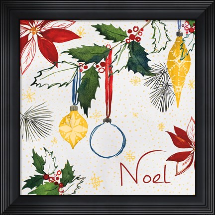 Framed Watercolor Christmas IV Print