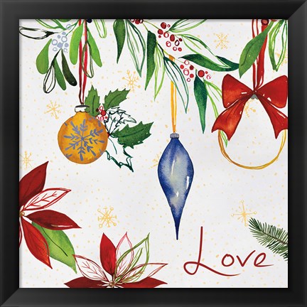 Framed Watercolor Christmas II Print
