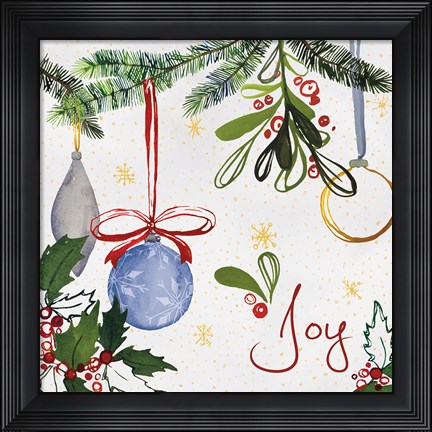 Framed Watercolor Christmas I Print