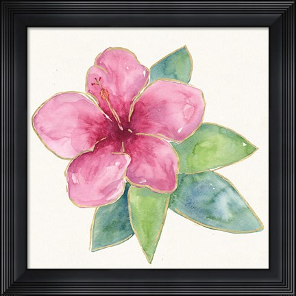 Framed Tropical Fun Flowers III Print
