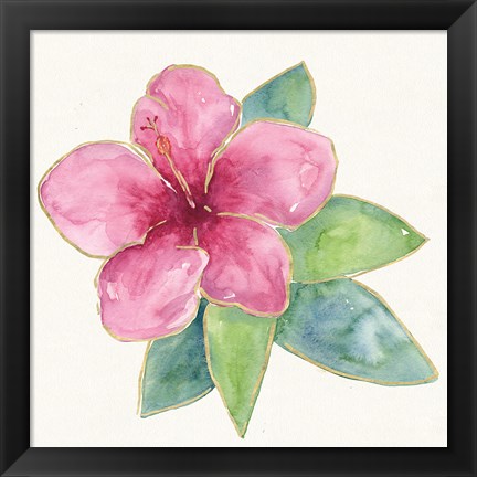 Framed Tropical Fun Flowers III Print