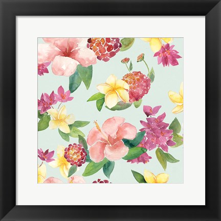 Framed Tropical Fun Pattern VI Print