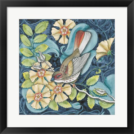 Framed Arts and Crafts Bird II Print