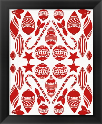 Framed Christmas Otomi III Print