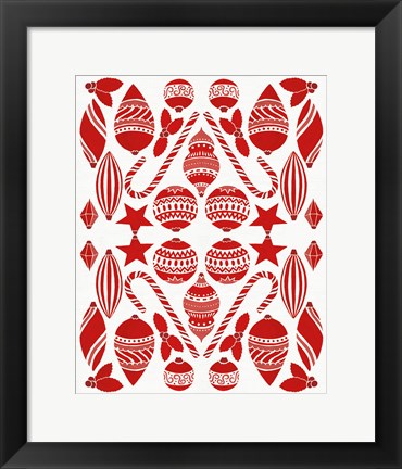 Framed Christmas Otomi III Print
