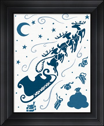 Framed Christmas Otomi Tile II Print