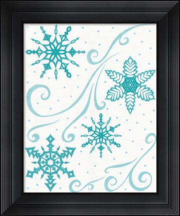 Framed Christmas Otomi Tile I Print