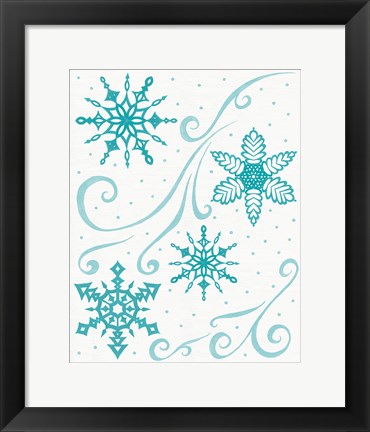 Framed Christmas Otomi Tile I Print