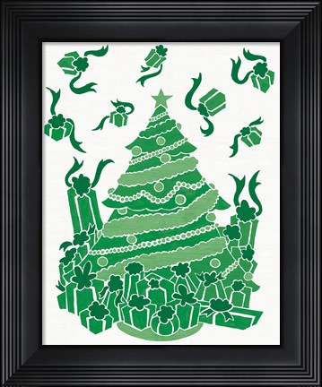 Framed Christmas Otomi Tile IV Print