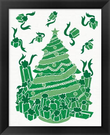 Framed Christmas Otomi Tile IV Print