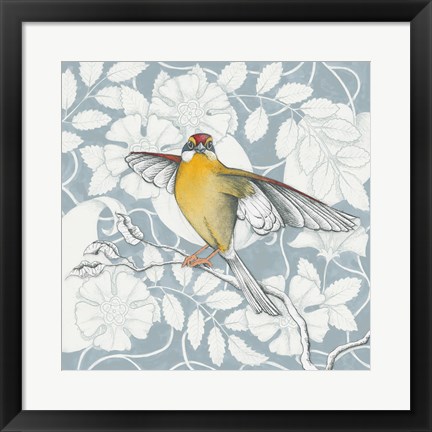 Framed Arts and Crafts Birds IV Tone on Tone Print