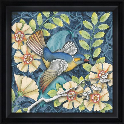 Framed Arts and Crafts Bird III Print
