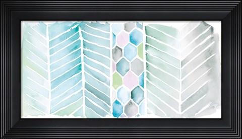 Framed Watercolor Chevron Bright Print