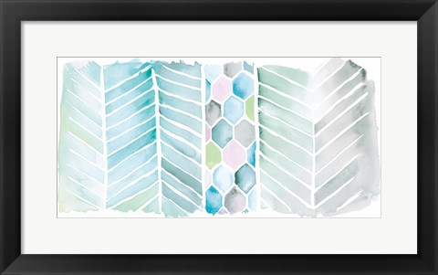 Framed Watercolor Chevron Bright Print