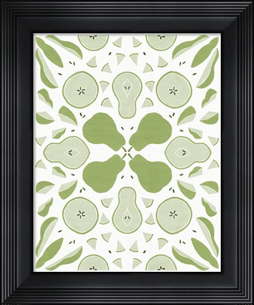 Framed Retro Pear Otomi Monotone Print