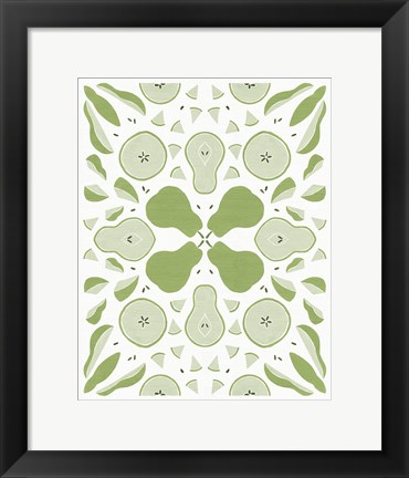 Framed Retro Pear Otomi Monotone Print