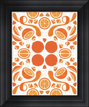 Framed Retro Orange Otomi Print