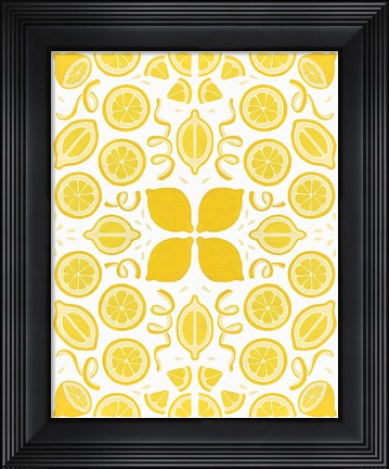Framed Retro Lemon Otomi Print