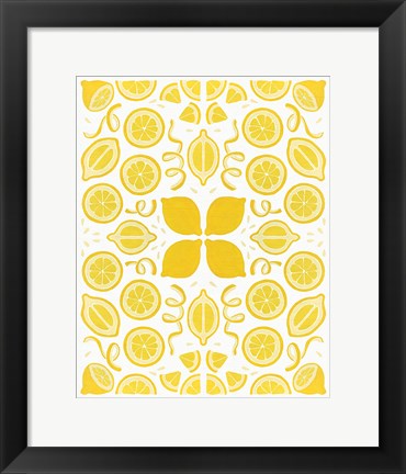 Framed Retro Lemon Otomi Print