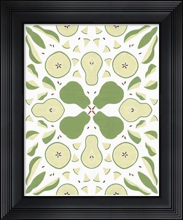 Framed Retro Pear Otomi Print