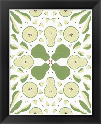 Framed Retro Pear Otomi Print