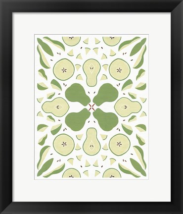 Framed Retro Pear Otomi Print