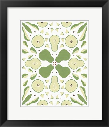 Framed Retro Pear Otomi Print