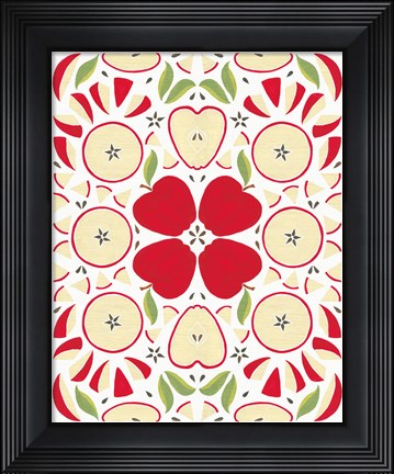 Framed Retro Apple Otomi Print
