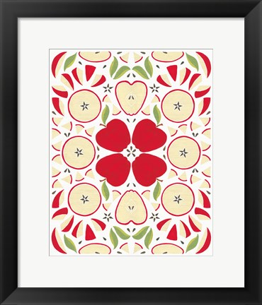 Framed Retro Apple Otomi Print