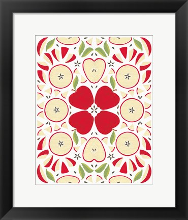 Framed Retro Apple Otomi Print