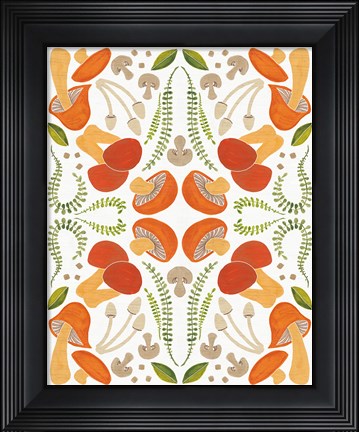 Framed Retro Mushroom Otomi Print