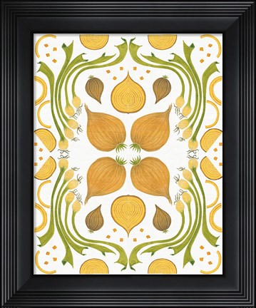 Framed Retro Onion Otomi Print