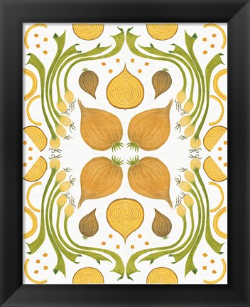Framed Retro Onion Otomi Print