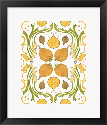 Framed Retro Onion Otomi Print