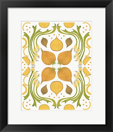 Framed Retro Onion Otomi Print