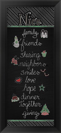 Framed Christmas Chalkboard Nice Print