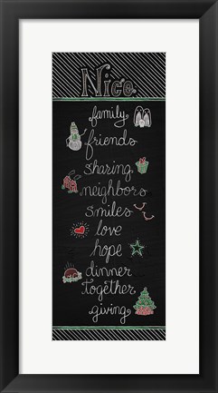 Framed Christmas Chalkboard Nice Print