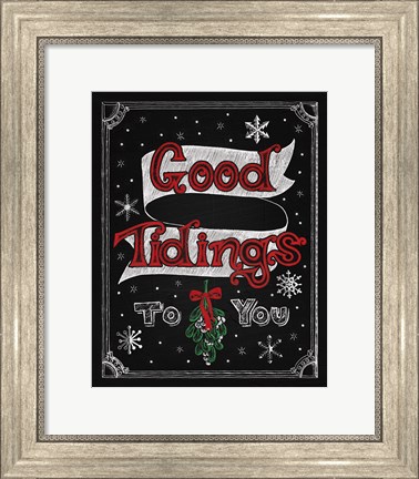 Framed Christmas Chalkboard IV Print