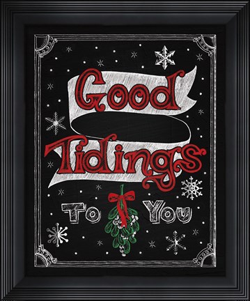 Framed Christmas Chalkboard IV Print