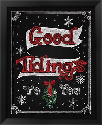 Framed Christmas Chalkboard IV Print