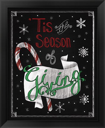 Framed Christmas Chalkboard III Print