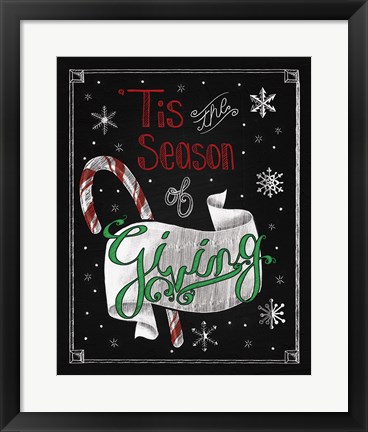 Framed Christmas Chalkboard III Print