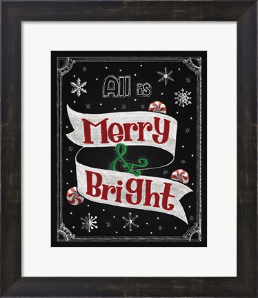 Framed Christmas Chalkboard II Print