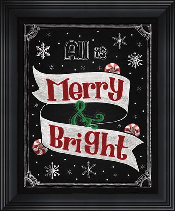 Framed Christmas Chalkboard II Print