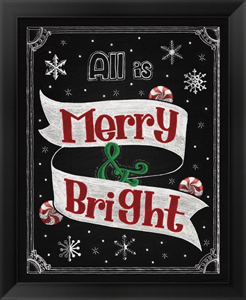 Framed Christmas Chalkboard II Print