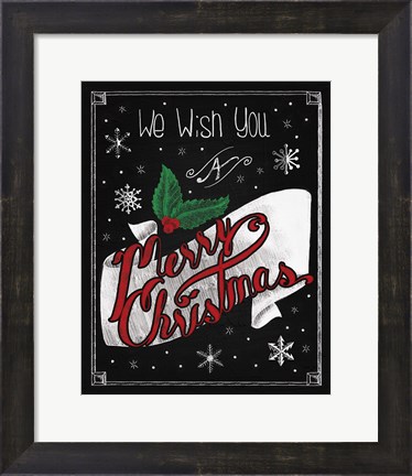 Framed Christmas Chalkboard I Print