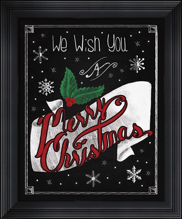 Framed Christmas Chalkboard I Print