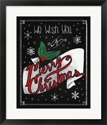 Framed Christmas Chalkboard I Print