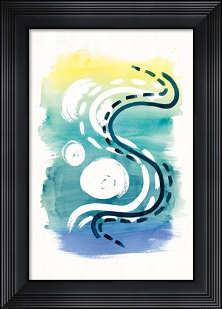 Framed Offset Shapes Curve Print