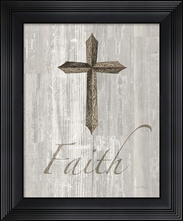 Framed Words for Worship Faith on Wood Print